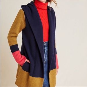 Anthropologie Color Blocked Sweater Jacket